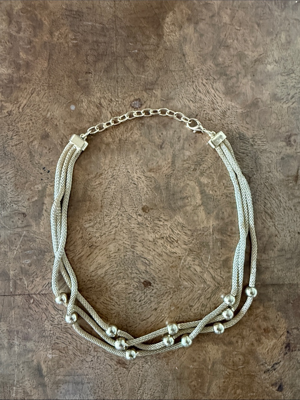 Gold-Tone Multi-Strand Bead Necklace